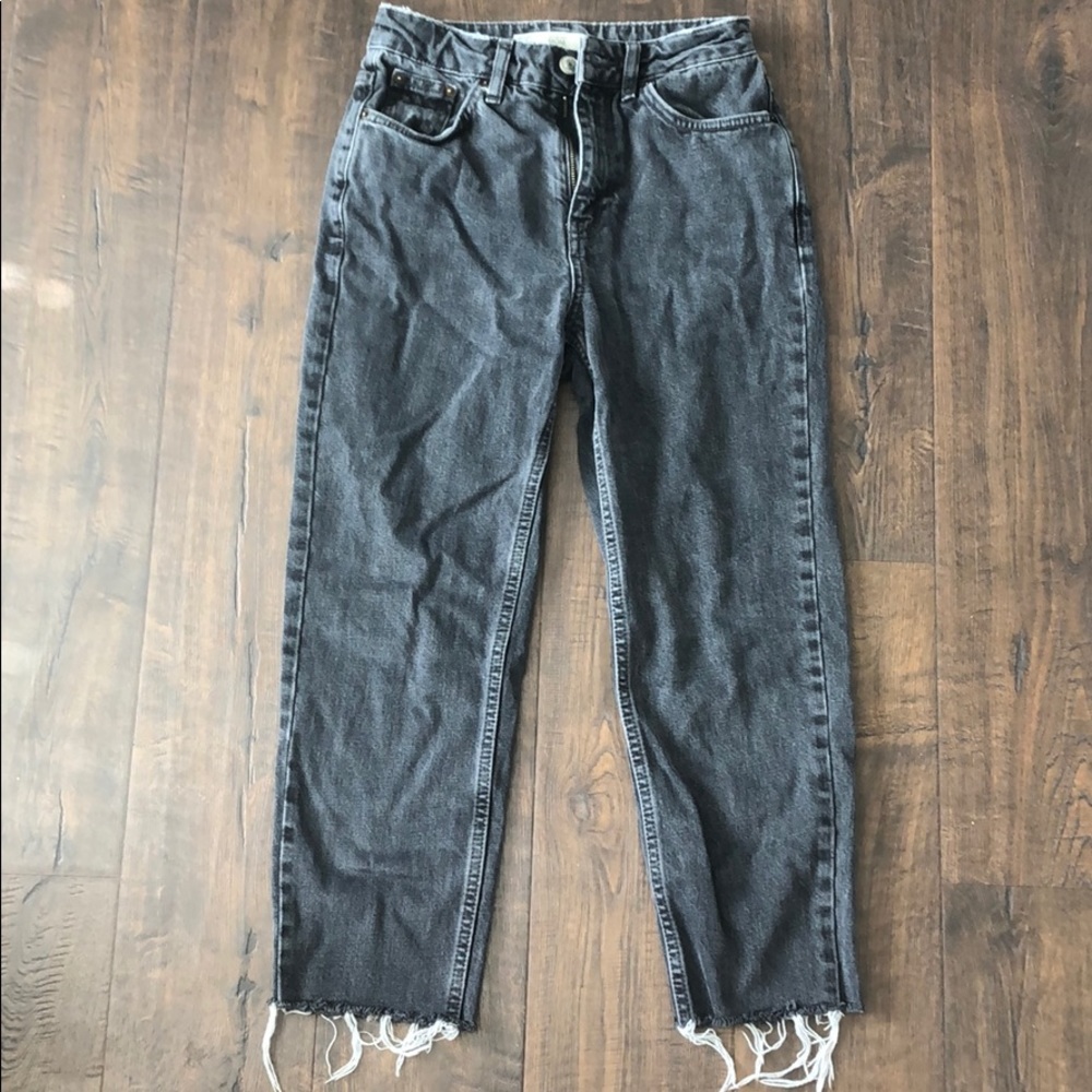 Topshop Washed Black Mom Jeans